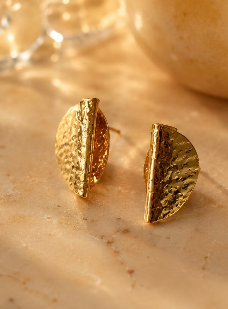 Golden Orbit Studs Earings
