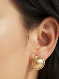 Brushed Matte Gold Abstract Earrings