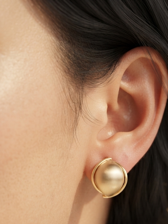 Brushed Matte Gold Abstract Earrings