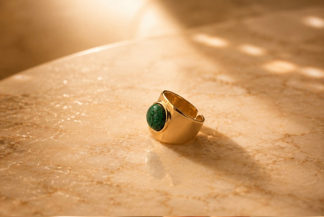 Keepsake Golden Emerald Ring