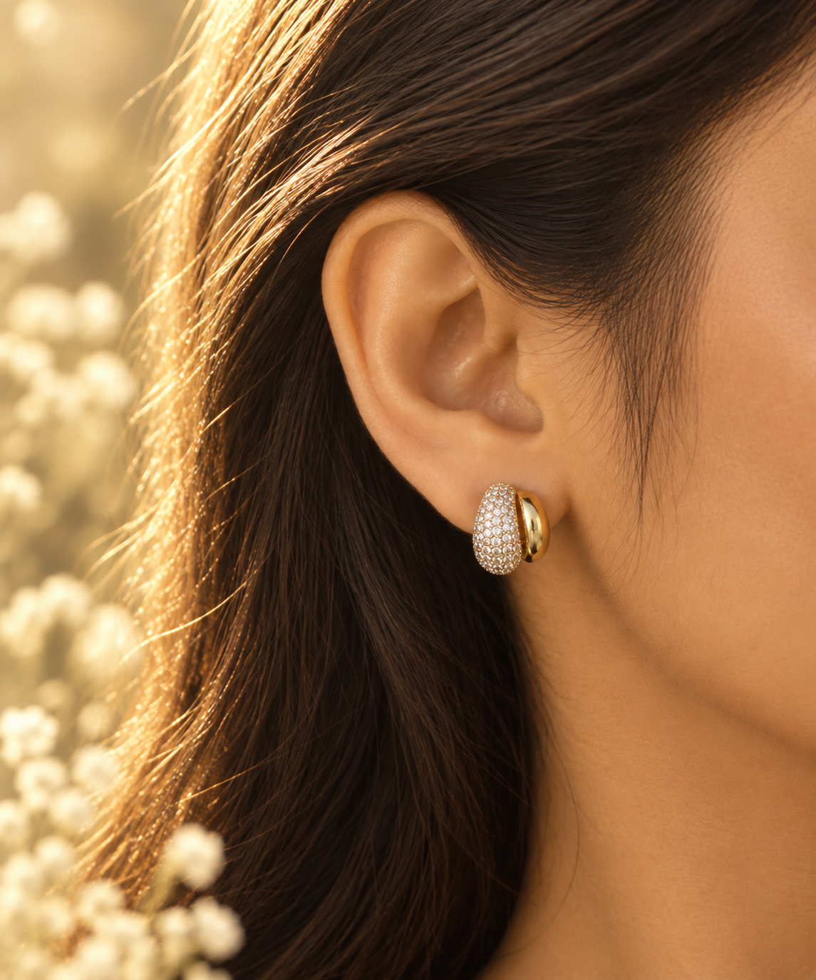Lumiere Duo Pave Studs Earrings