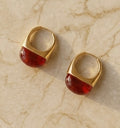 Crimson Lunar Dusk Hoops Earings