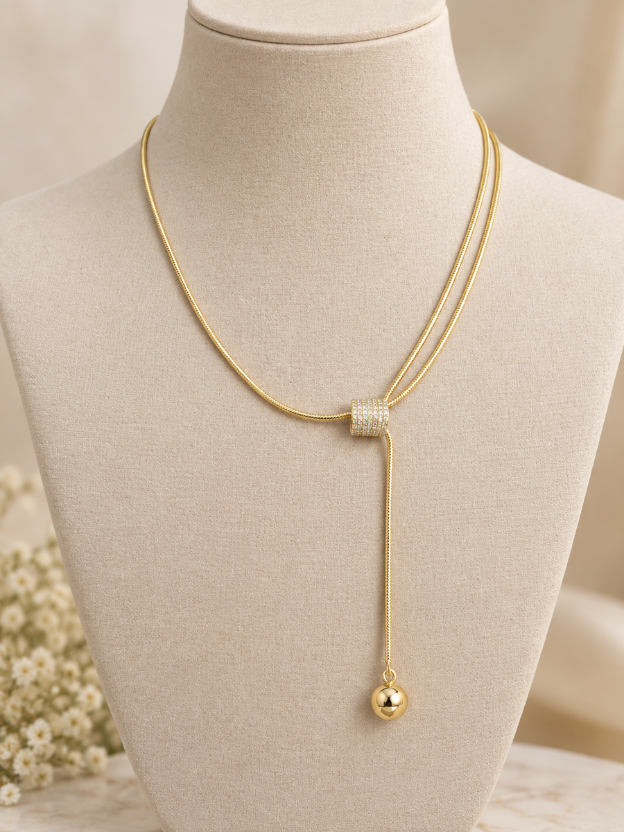 Celeste Drop Lariat Necklace