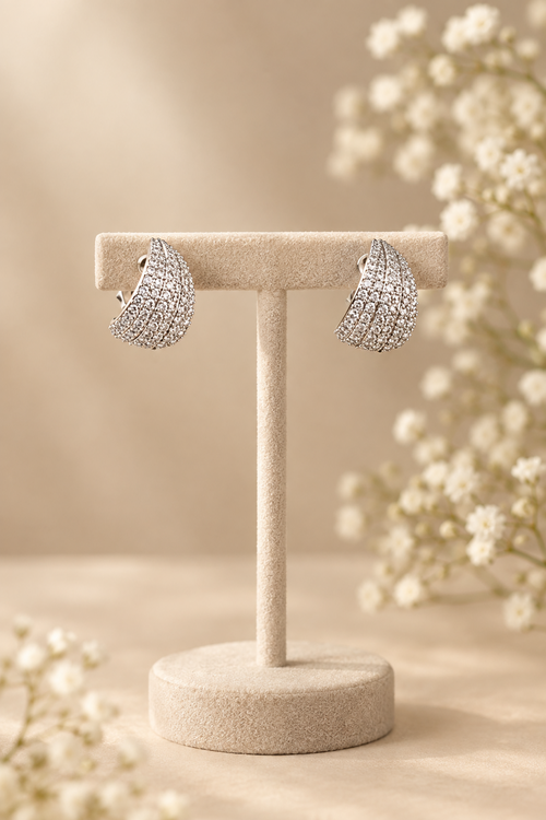Etoile Cascade Silver Studs Earrings
