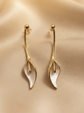 Golden Lilly Petal Drops Earrings