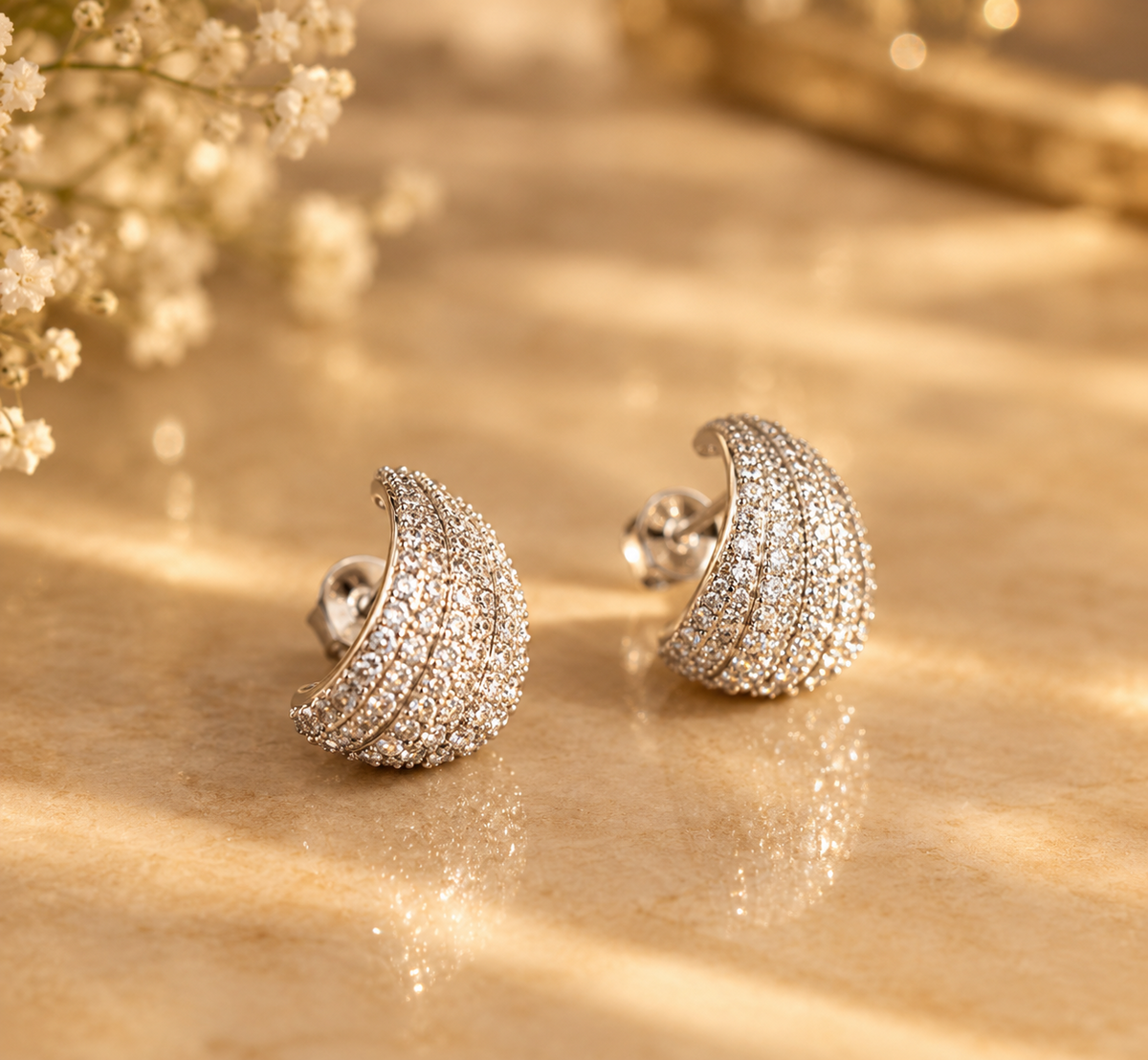 Etoile Cascade Silver Studs Earrings