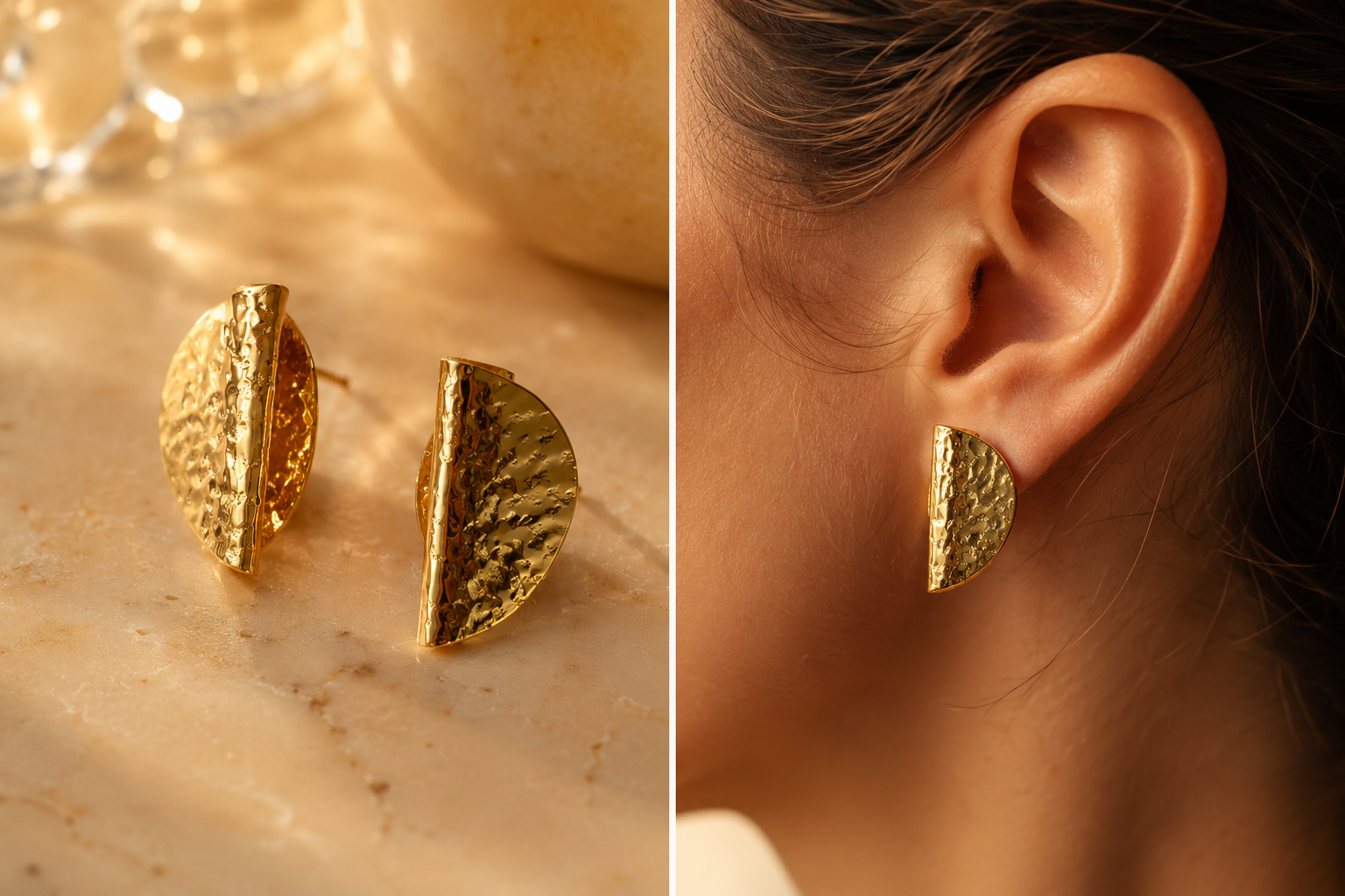 Golden Orbit Studs Earings