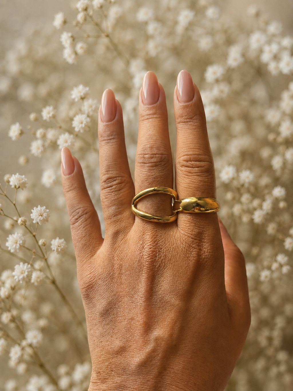 Sovereign Interlocked Gold Tone Statement Ring