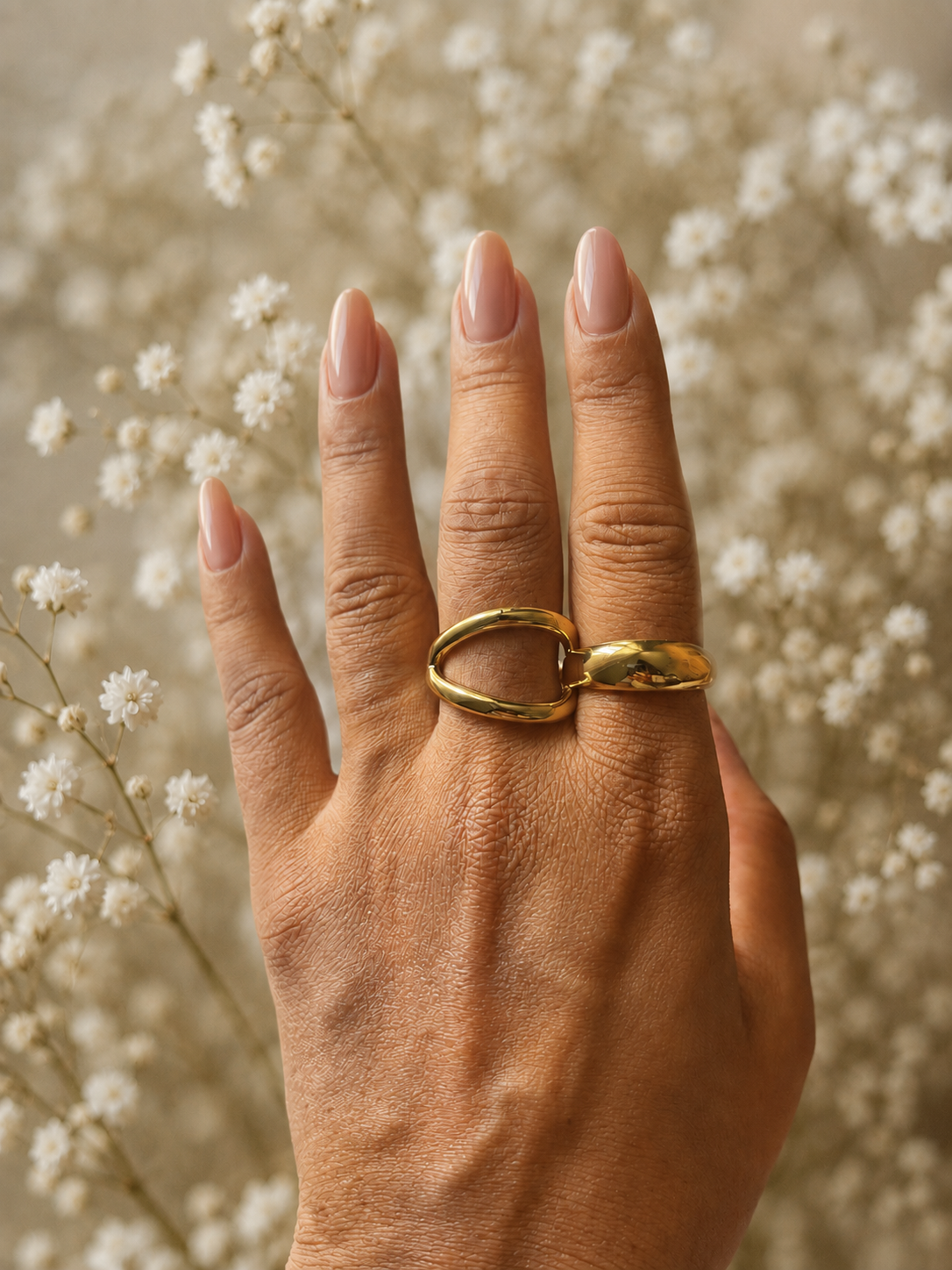 Sovereign Interlocked Gold Tone Statement Ring