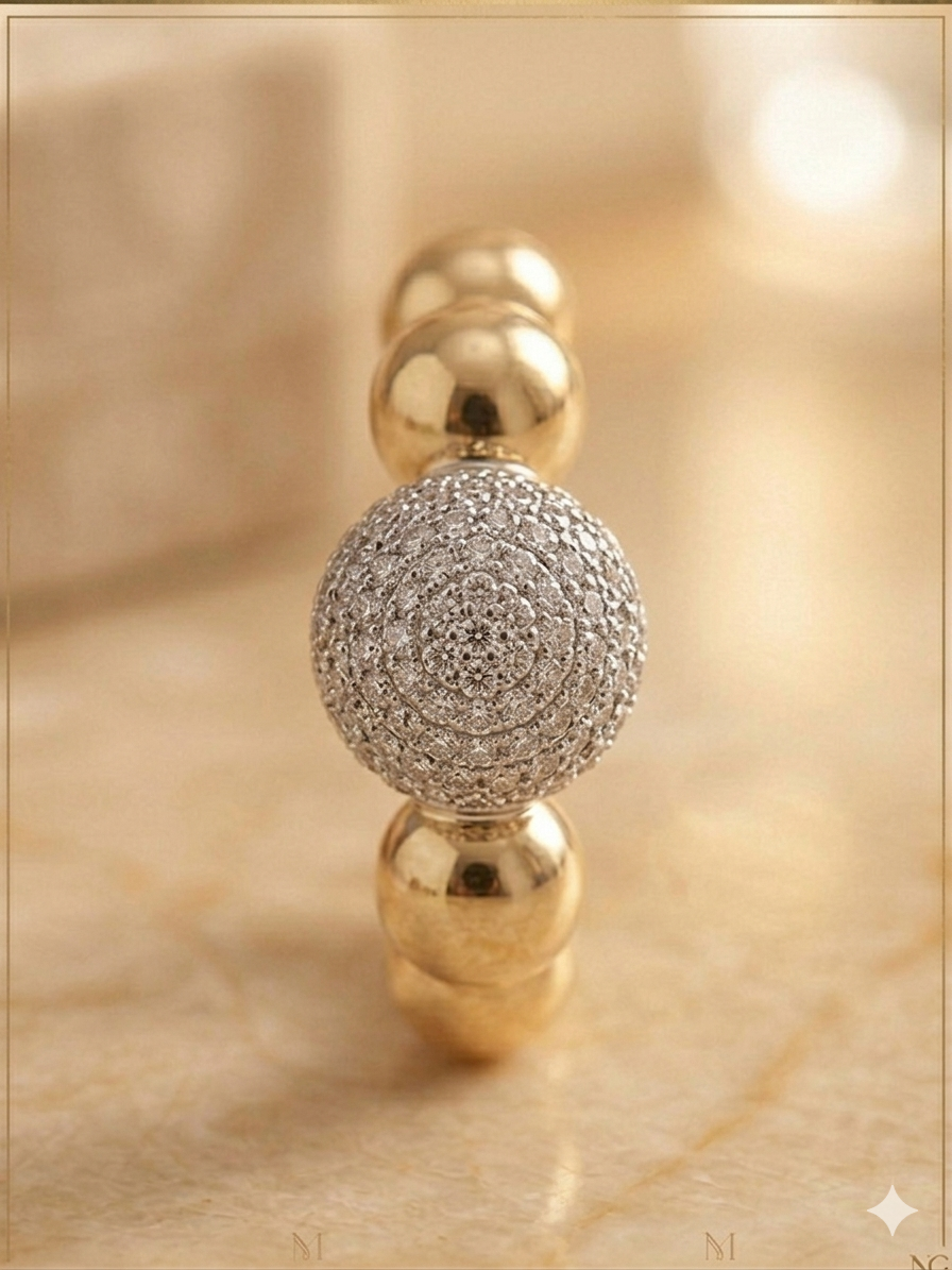 Royal Spherical Dual Tone Statement Ring
