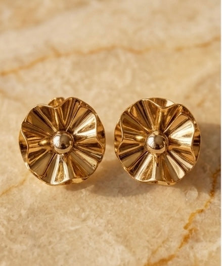 Lyra Golden Bloom Stud Earrings