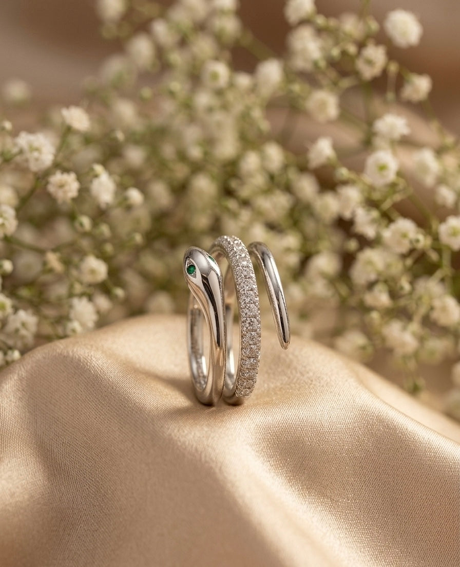 Monarch Pave Serpent Spiral AD Ring
