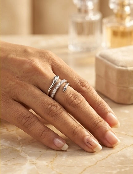 Monarch Pave Serpent Spiral AD Ring