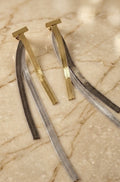 Triton Dual Tone Drop Chain Earrings