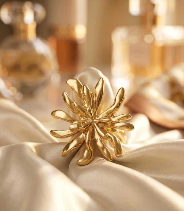 Radiance Sunburst Golden Statement Ring