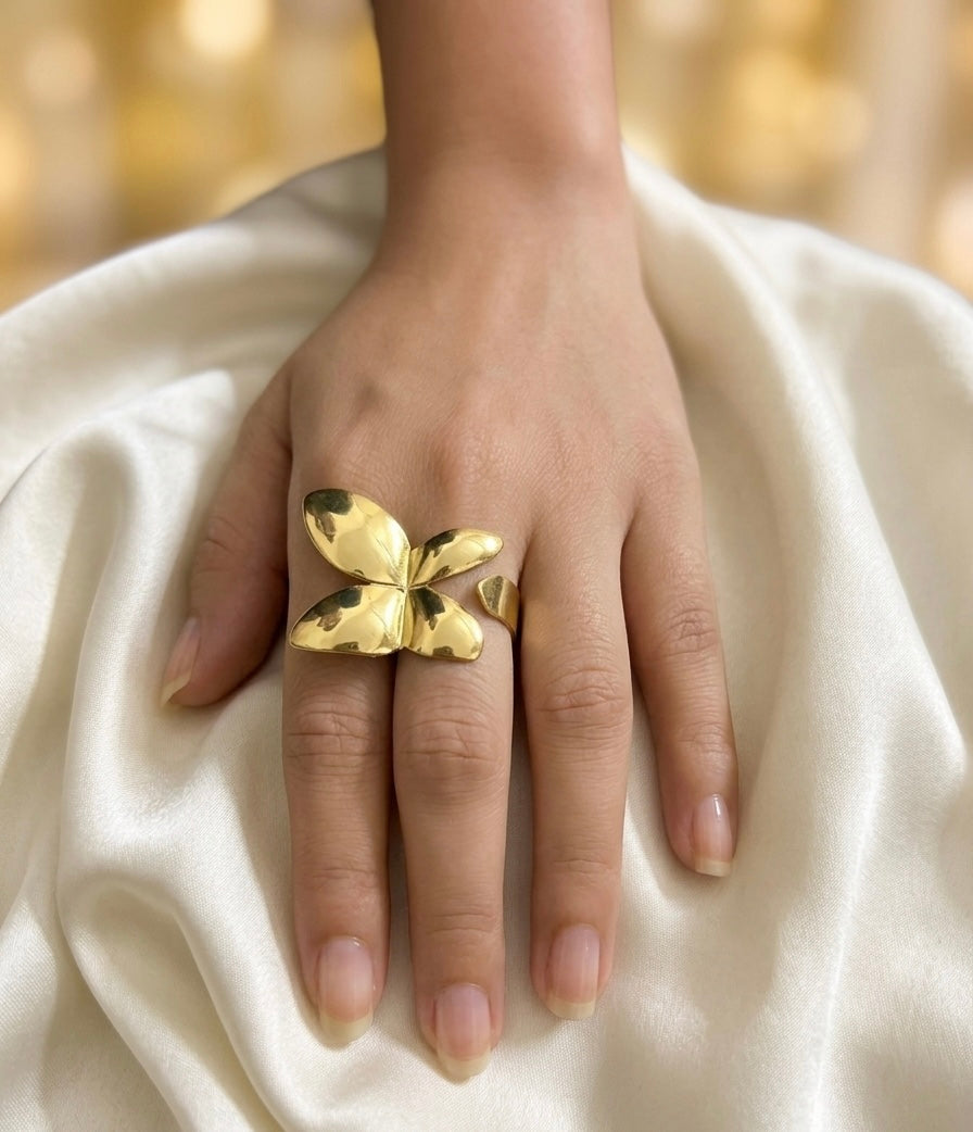 Imperial Gold Tone Butterfly Statement Ring