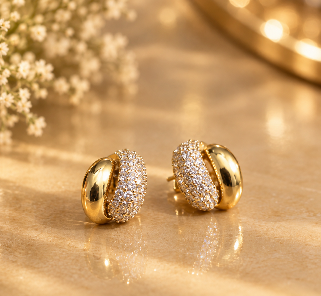 Lumiere Duo Pave Studs Earrings