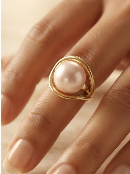 Royale Rose Pearl Golden Ring