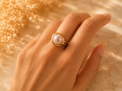 Royale Rose Pearl Golden Ring