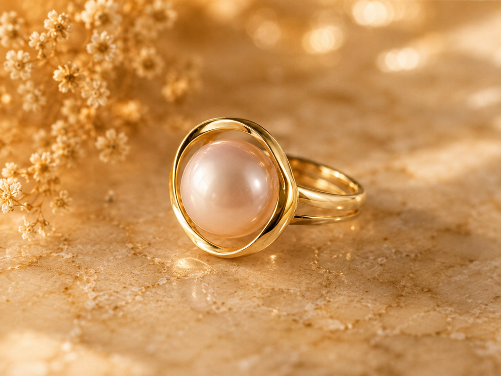 Royale Rose Pearl Golden Ring