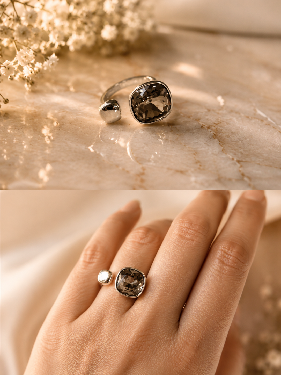 Royal Orb & Gem Silver Ring