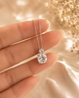 Royal Radiance Silver Chain Diamond Pendant
