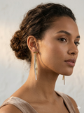 Triton Dual Tone Drop Chain Earrings