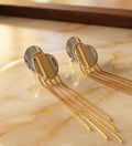 Europa Dual Tone Drop Chain Earings